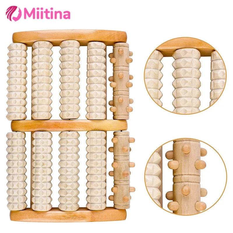 Wooden ten row large roller foot massager for hand massage  foot massager Relieves Fatigue