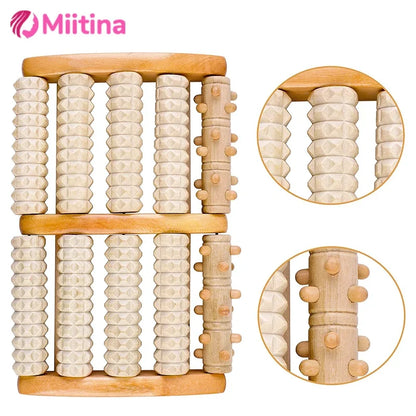 Wooden ten row large roller foot massager for hand massage  foot massager Relieves Fatigue