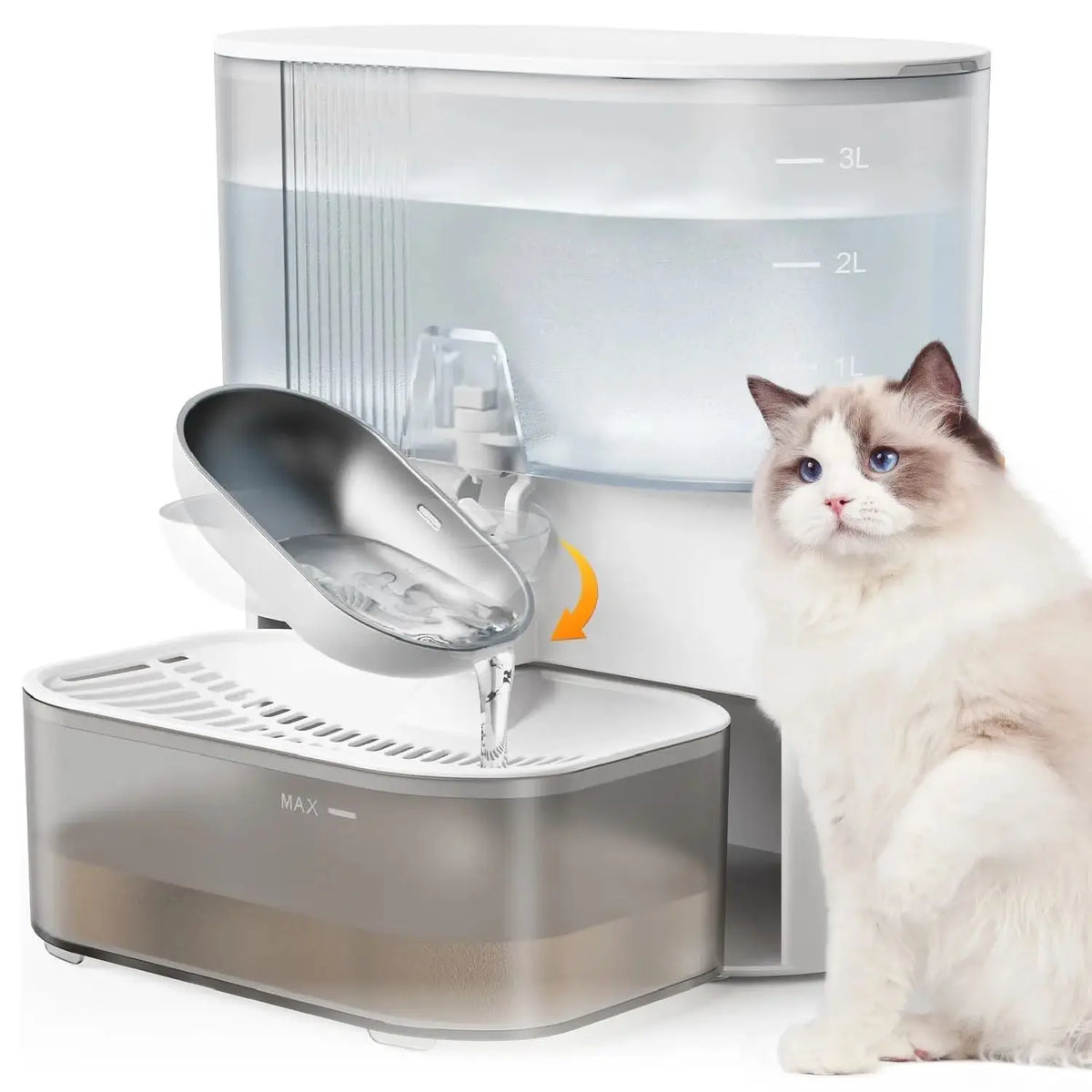 3L Timed Water Dispenser for Cats & Small Dogs, Automatic Pet Fountain,
