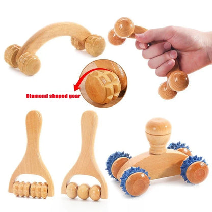 Wooden Massager Manual Roller Neck Back Waist Massage