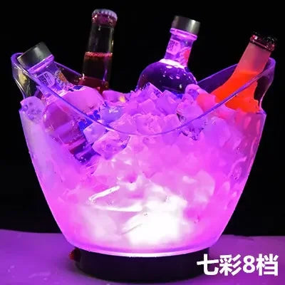 Unbreakable LED Ice Bucket Light Up Beverage Cooler for Wine