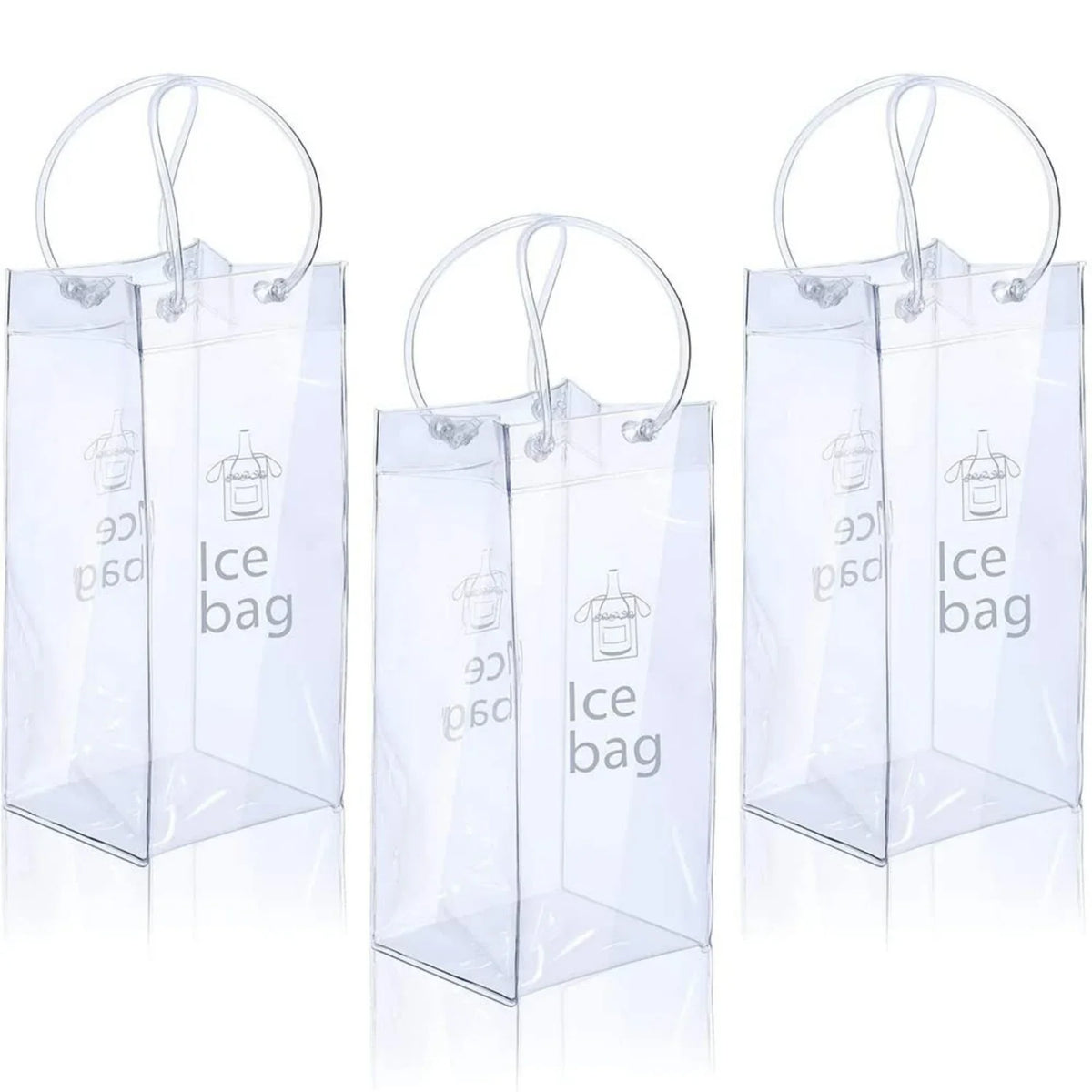 3/6 PCS Collapsible Clear Pouch Ice Wine Bag