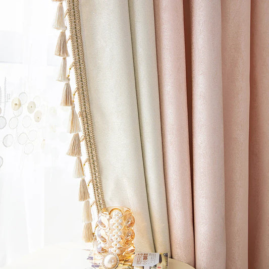 Pink Living Room Modern Bay Window Cloth Curtain Tulle Valance Drape C1139