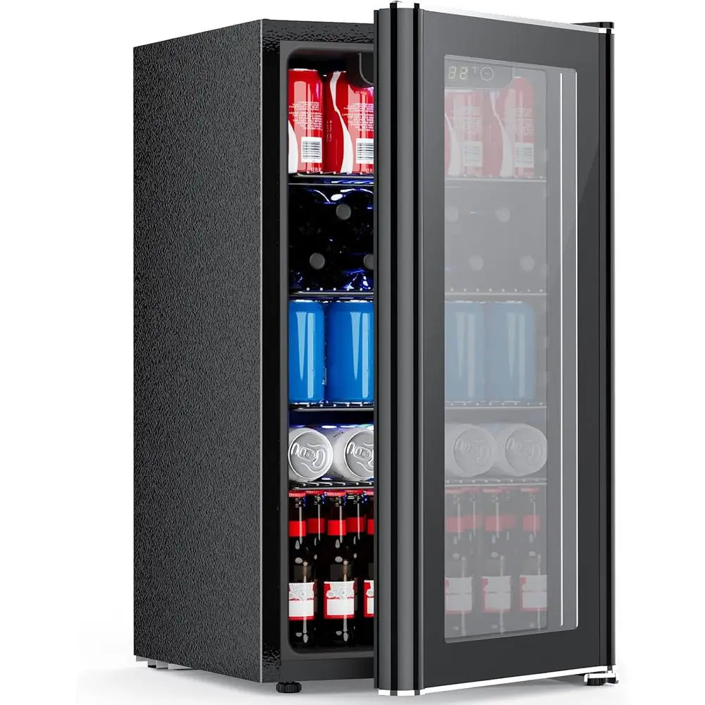 Compact 26-Bottle Wine Cooler & 130-Can Beverage Fridge with 40-61°F