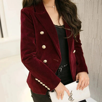Women Slim Velvet Blazer