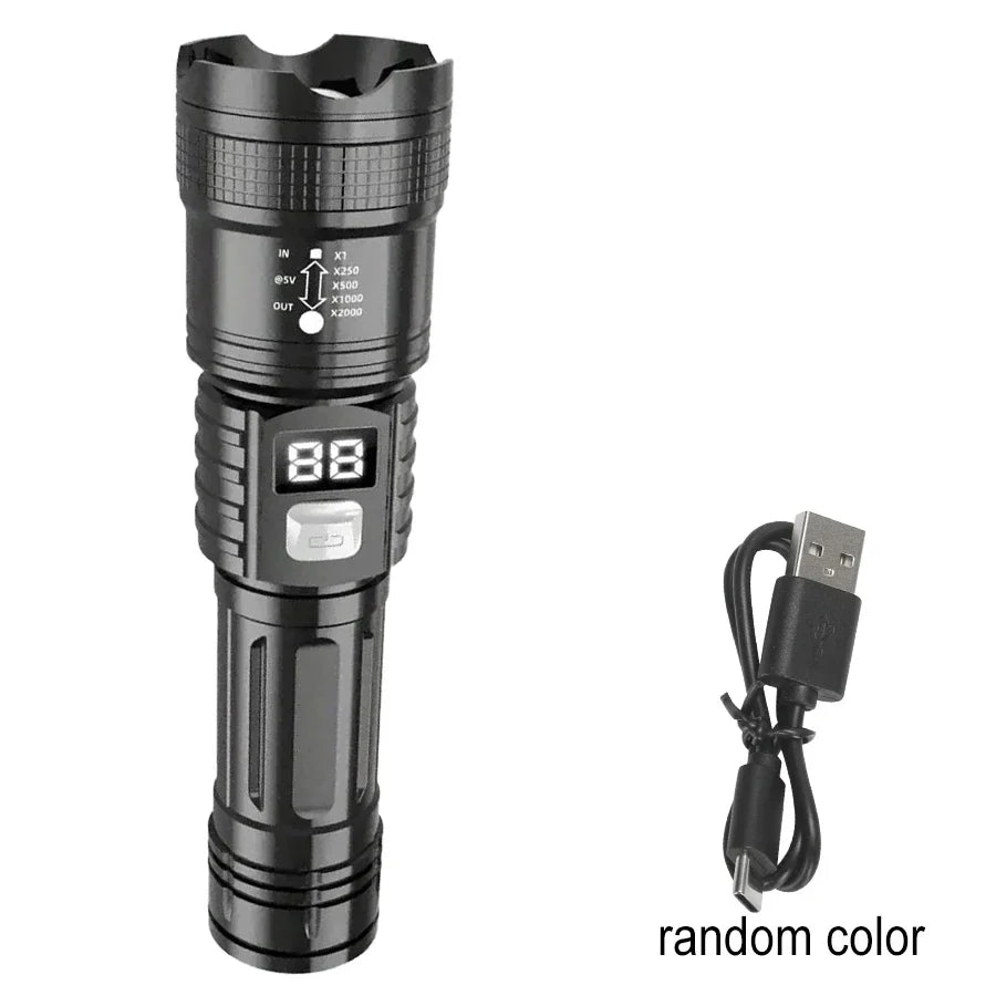 100000LM Super Bright Flashlight Rechargeable LED Torch Long Range