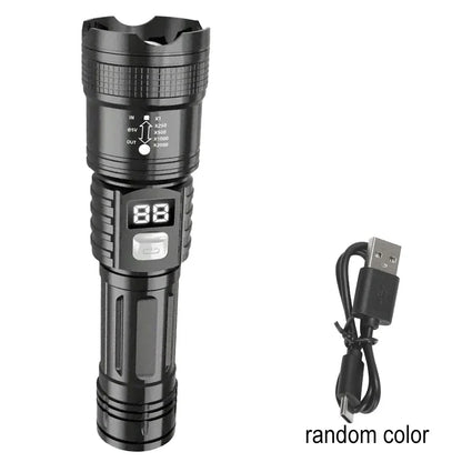 100000LM Super Bright Flashlight Rechargeable LED Torch Long Range