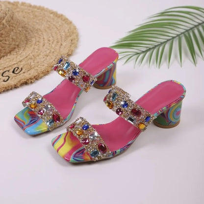 Large Size High Heel Slippers Women's