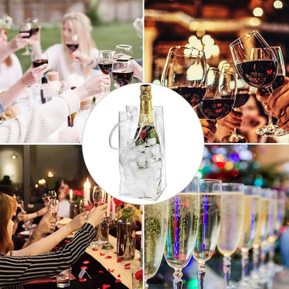3/6 PCS Collapsible Clear Pouch Ice Wine Bag