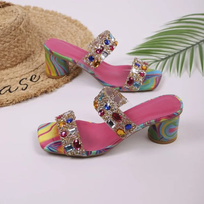 Large Size High Heel Slippers Women's