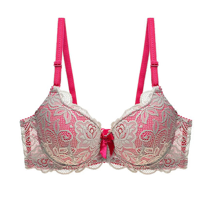 Women's Sexy Lace Underwire Bra Lightly Padded Push up Cup Everyday Bra 34 36 38 40 42 44 A B C
