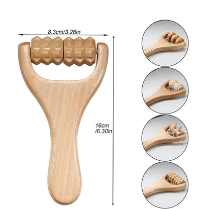 1Pcs  Wooden Massage Roller,