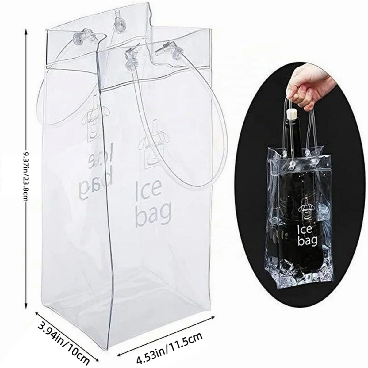 3/6 PCS Collapsible Clear Pouch Ice Wine Bag