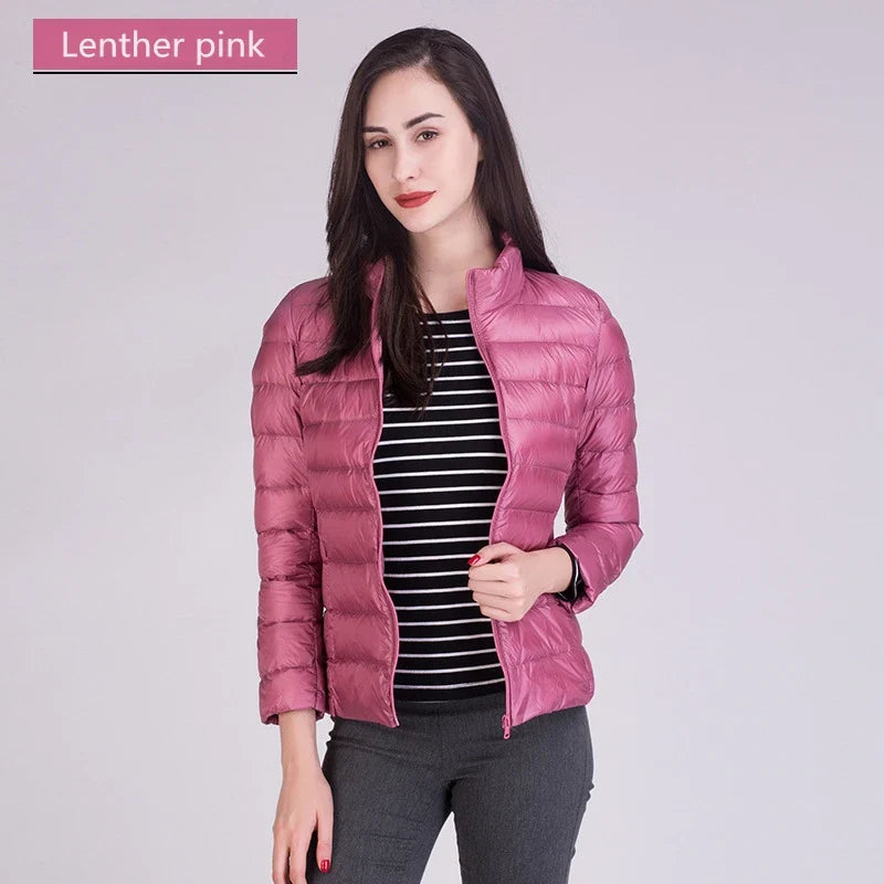 Women Ultra Lightweight Packable Travel All Season Puffer Coats Slim Fit