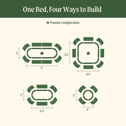 17" Tall 4 In 1 Small Modular Metal Raised Garden Bed Kit
