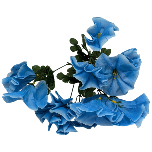 15-Inch Faux Blue Petunia Bush