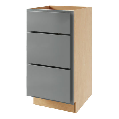 Magnetic Grey 15" 3-Drawer Base Cabinet