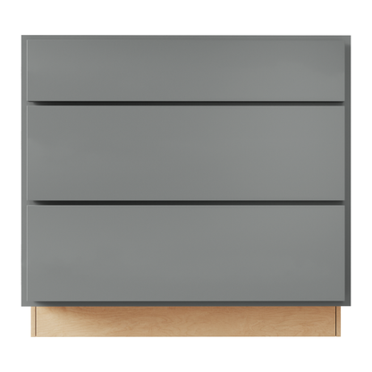 Magnetic Grey 30" 3-Drawer Base Cabinet