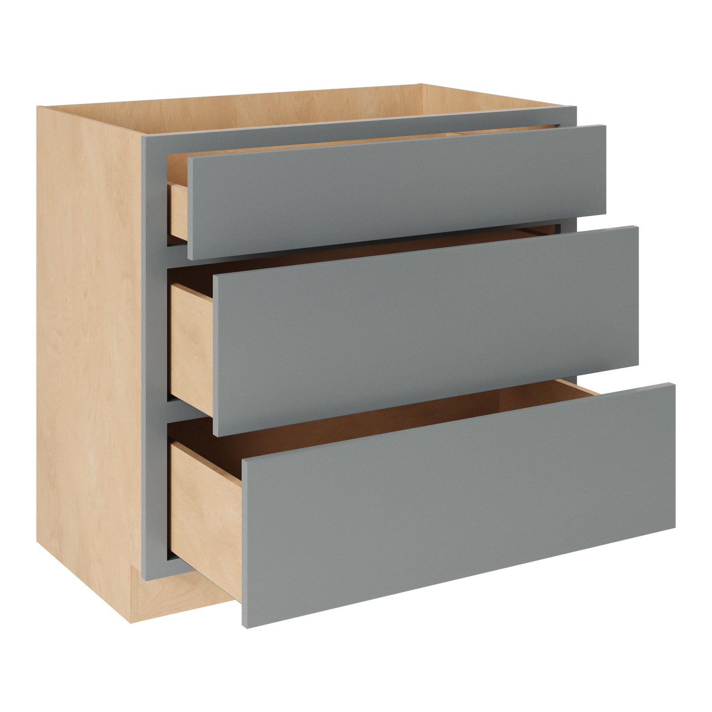 Magnetic Grey 30" 3-Drawer Base Cabinet