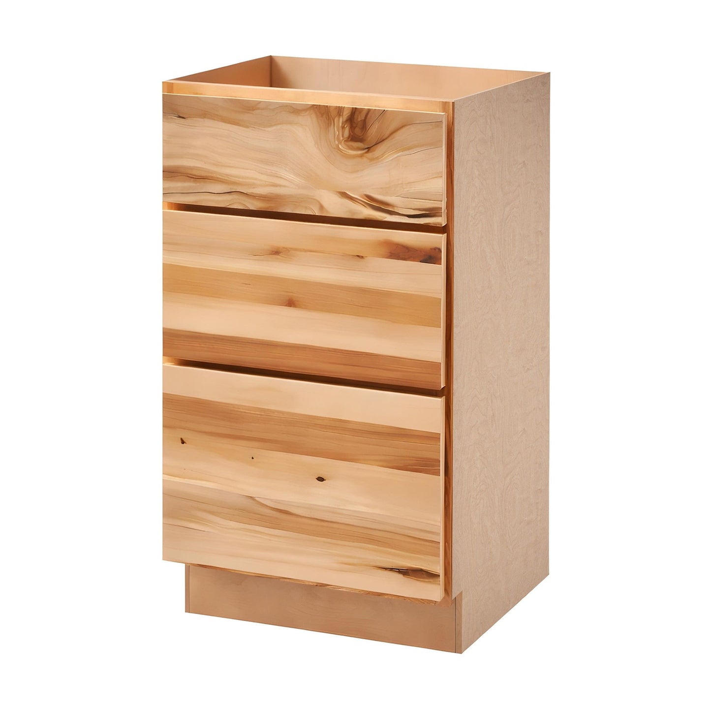 Rustic Hickory 18" 3-Drawer Base Cabinet