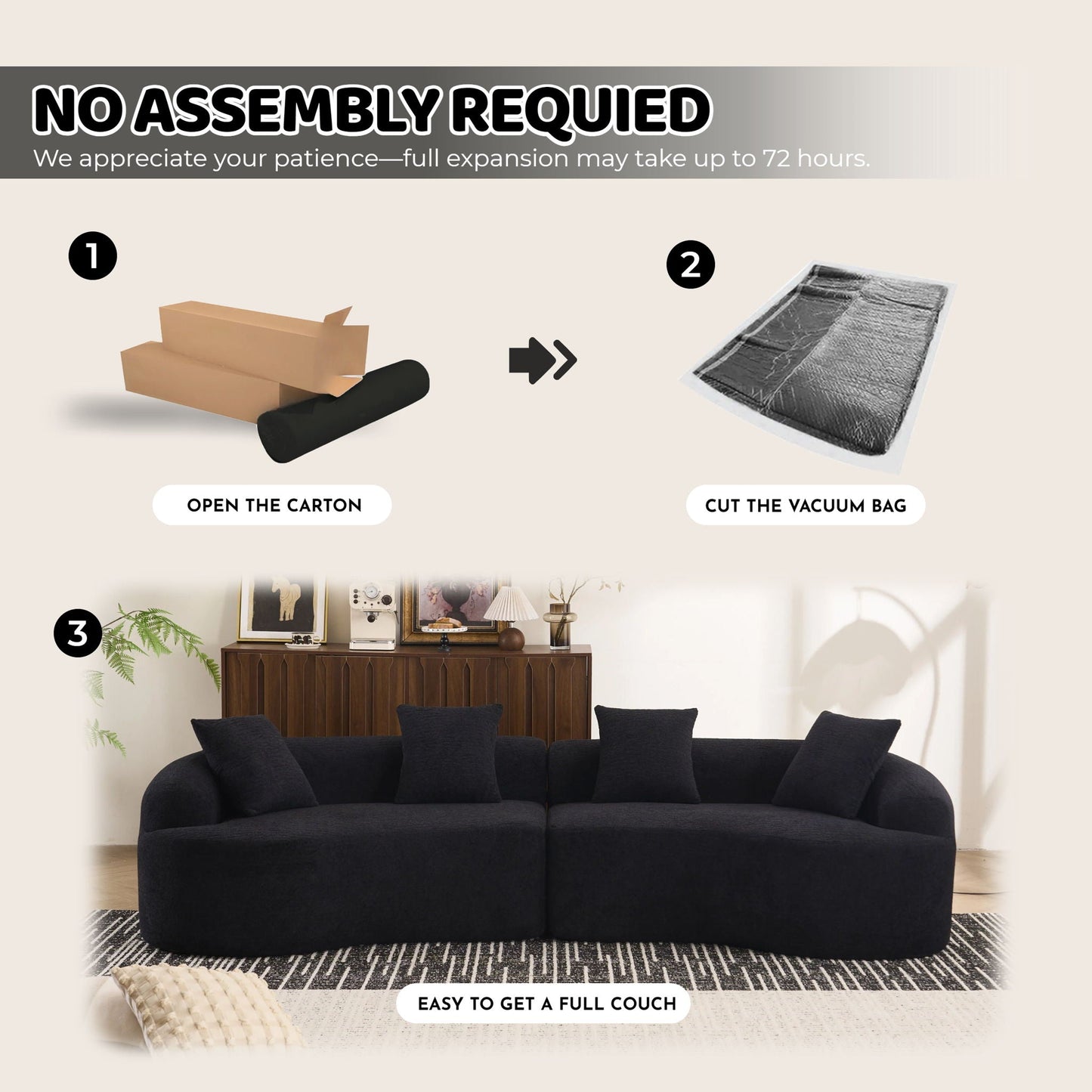 4 Seater Fabric Sofa