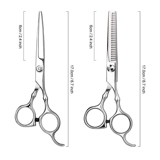 Professional Hair Cutting Scissors and Thinning Shears Set with Case