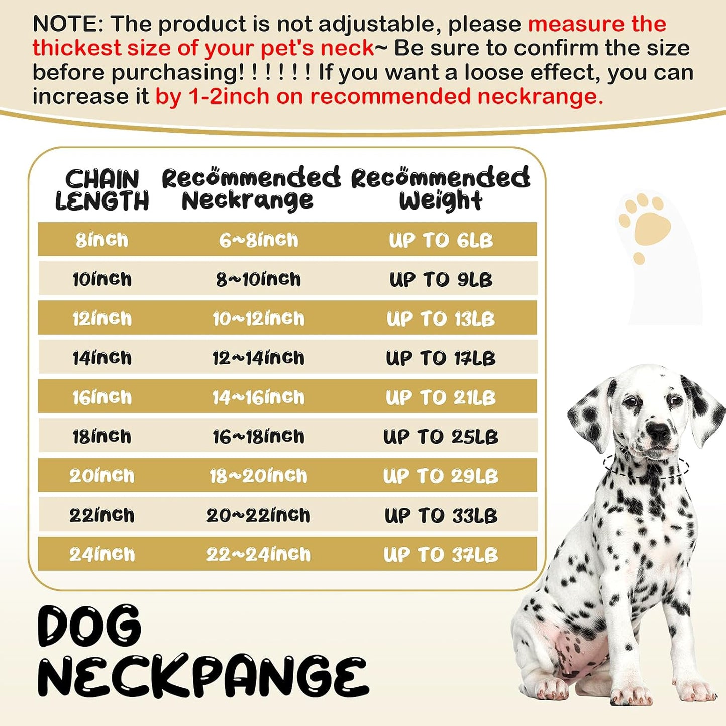 Pet Metal Chain Necklace