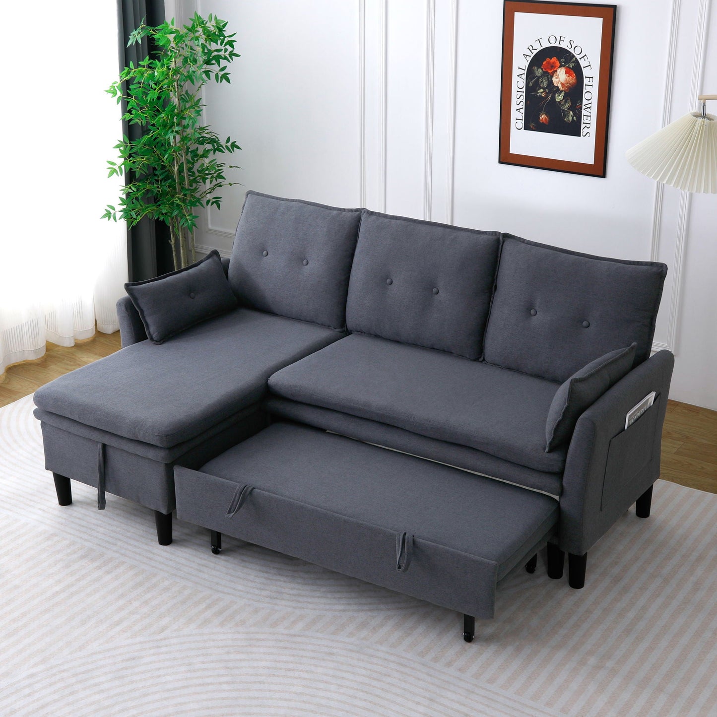 L-Shaped Reversible Chaise Sectional Sofa