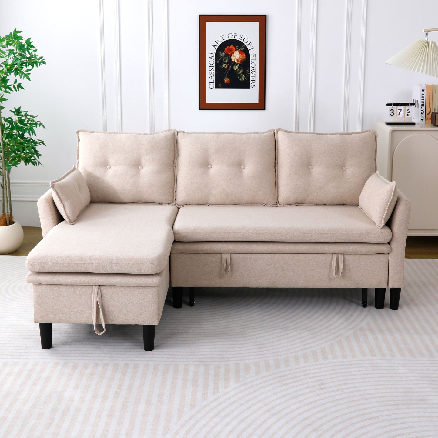 L-Shaped Reversible Chaise Sectional Sofa