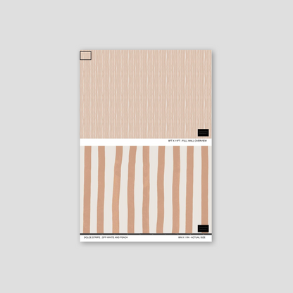 Dolce Stripe Wallpaper, off-white and peach