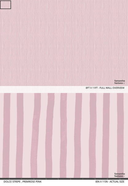 Dolce Stripe Wallpaper, primrose pink
