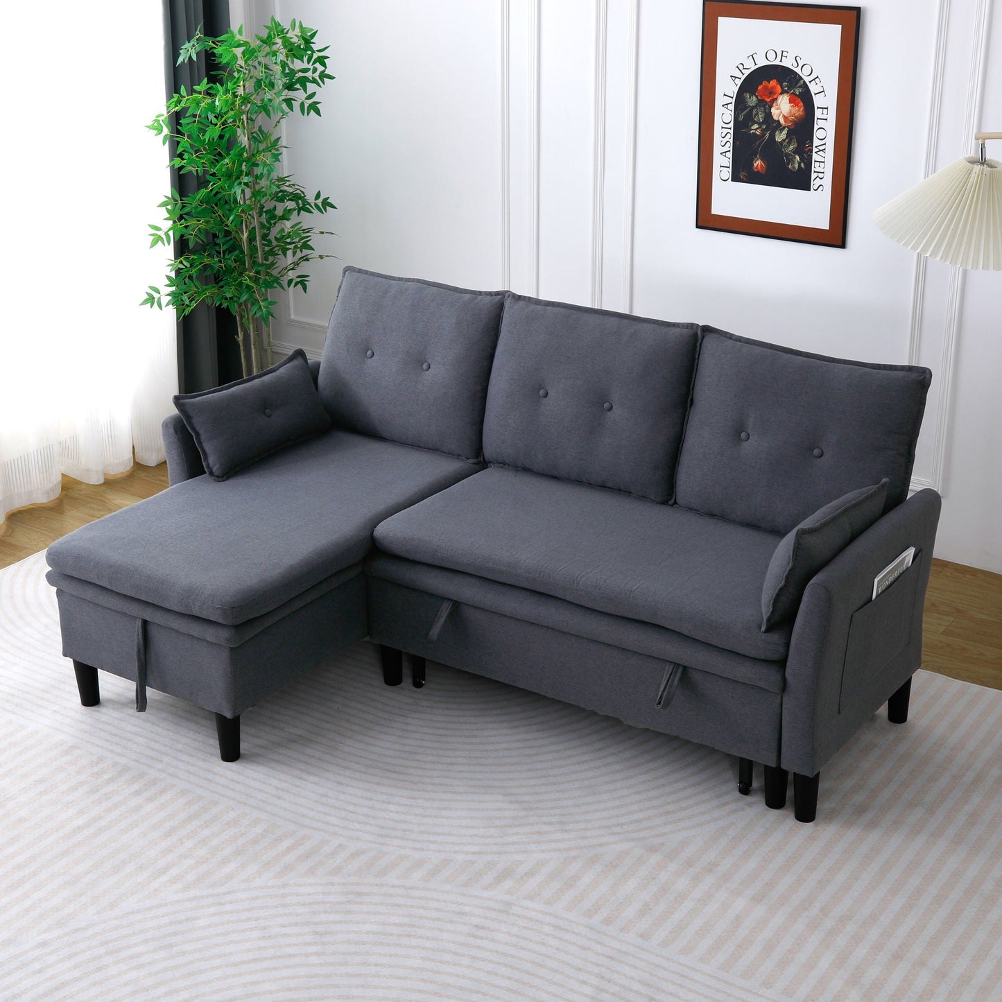 L-Shaped Reversible Chaise Sectional Sofa