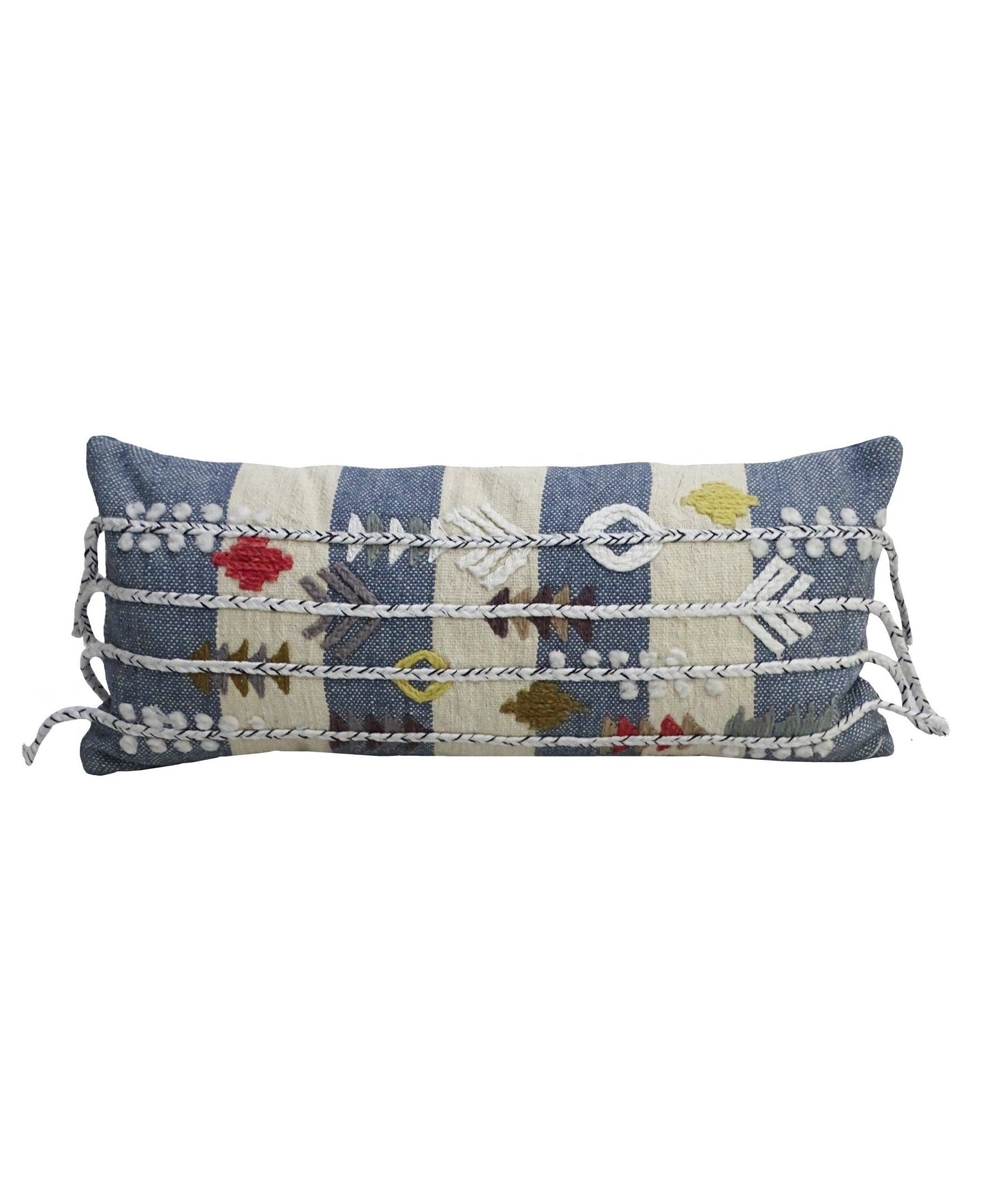 Decorative Embroidery Throw Pillow 12" X 30"
