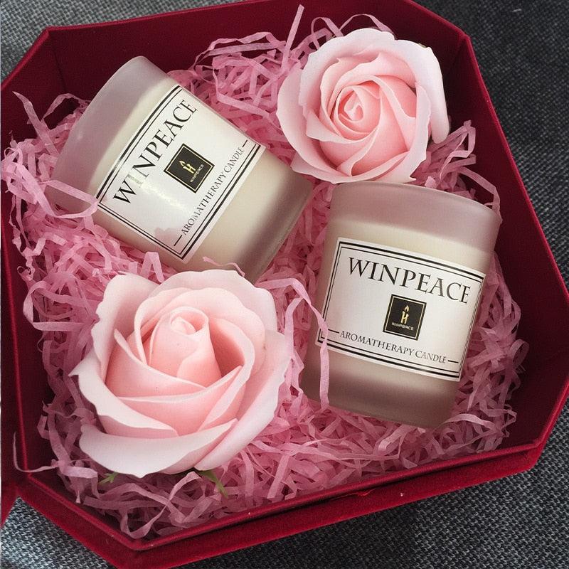Fragrance Handmade Candle With Glass Candle Stick