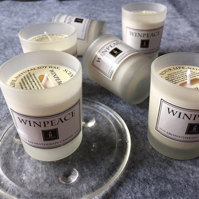 Fragrance Handmade Candle With Glass Candle Stick