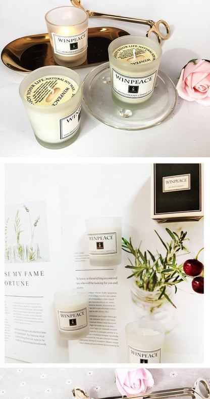 Fragrance Handmade Candle With Glass Candle Stick