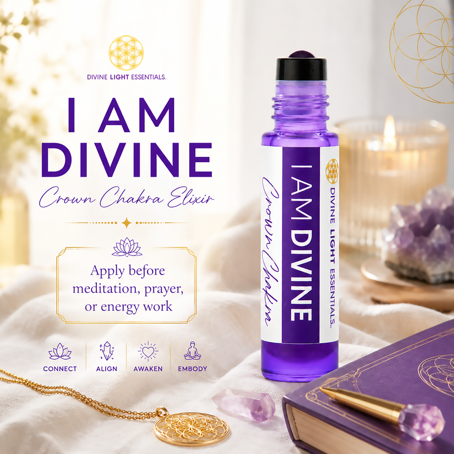 Lift Yourself Elixir Bundle - Essential Oils for Unity Consciousness - Ascension - Intuition - 3 Roller Bottles