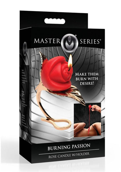 Master Series Burning Passion Rose Candle with Holder