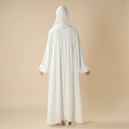 Relaxed Fit Lantern Sleeves Crepe Abaya (MA190)