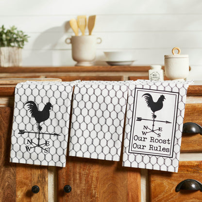 Our Roost Our Rules Farmhouse Tea Towel Set - Set of 3