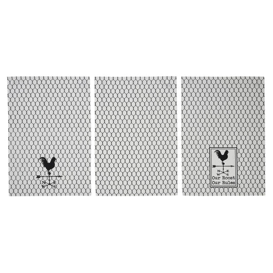 Our Roost Our Rules Farmhouse Tea Towel Set - Set of 3