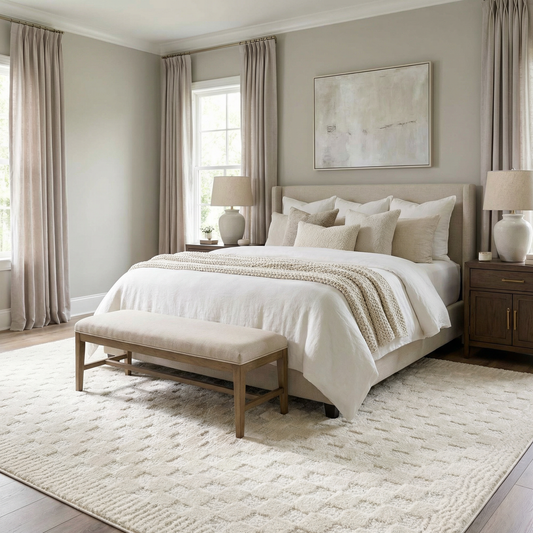Leryn Ivory Checkered Area Rug