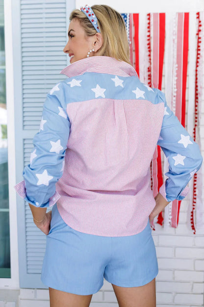 Brianna Cannon Old Glory Button Down Shirt