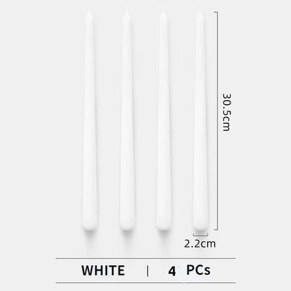 4pc Unscented 12" Candles Colored Long Stick Candle Birthday Candle