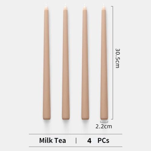4pc Unscented 12" Candles Colored Long Stick Candle Birthday Candle
