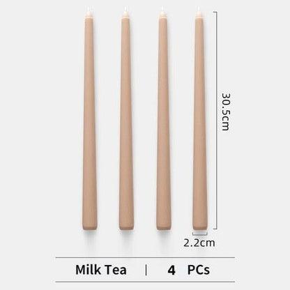 4pc Unscented 12" Candles Colored Long Stick Candle Birthday Candle