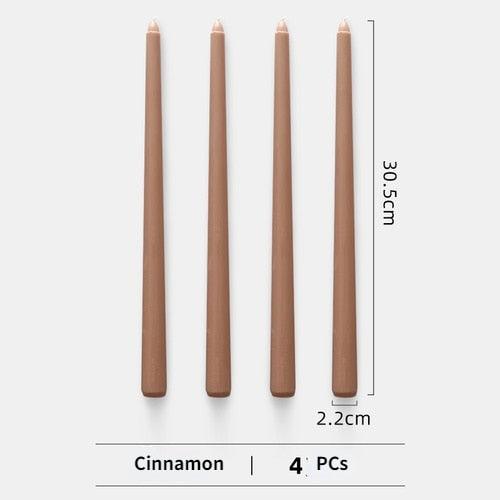 4pc Unscented 12" Candles Colored Long Stick Candle Birthday Candle