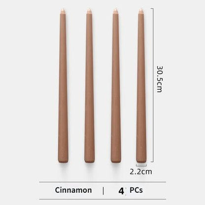 4pc Unscented 12" Candles Colored Long Stick Candle Birthday Candle