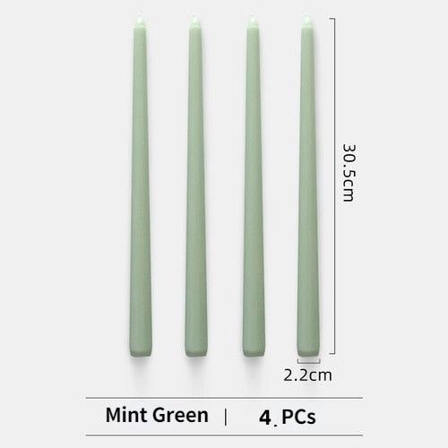 4pc Unscented 12" Candles Colored Long Stick Candle Birthday Candle