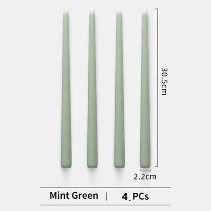 4pc Unscented 12" Candles Colored Long Stick Candle Birthday Candle